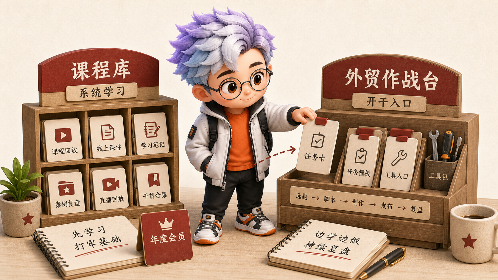 课程库负责学习,作战台负责开干